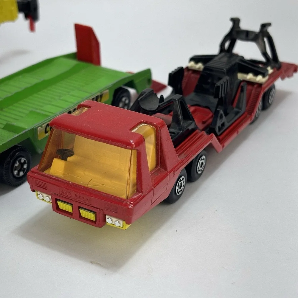 Vintage 70s Matchbox Lesney Super Kings Lot (3) Crane Car Recovery Transporter
